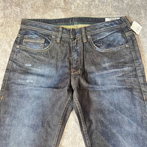 Buffalo David Bitton Travis-X Relaxed Fit Jeans Mens 32x34 Dark Wash Straight De - Picture 5 of 16